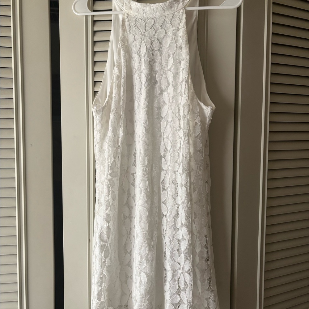 Lulu's White Sheath Halter Mini Dress